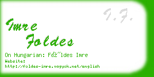 imre foldes business card
